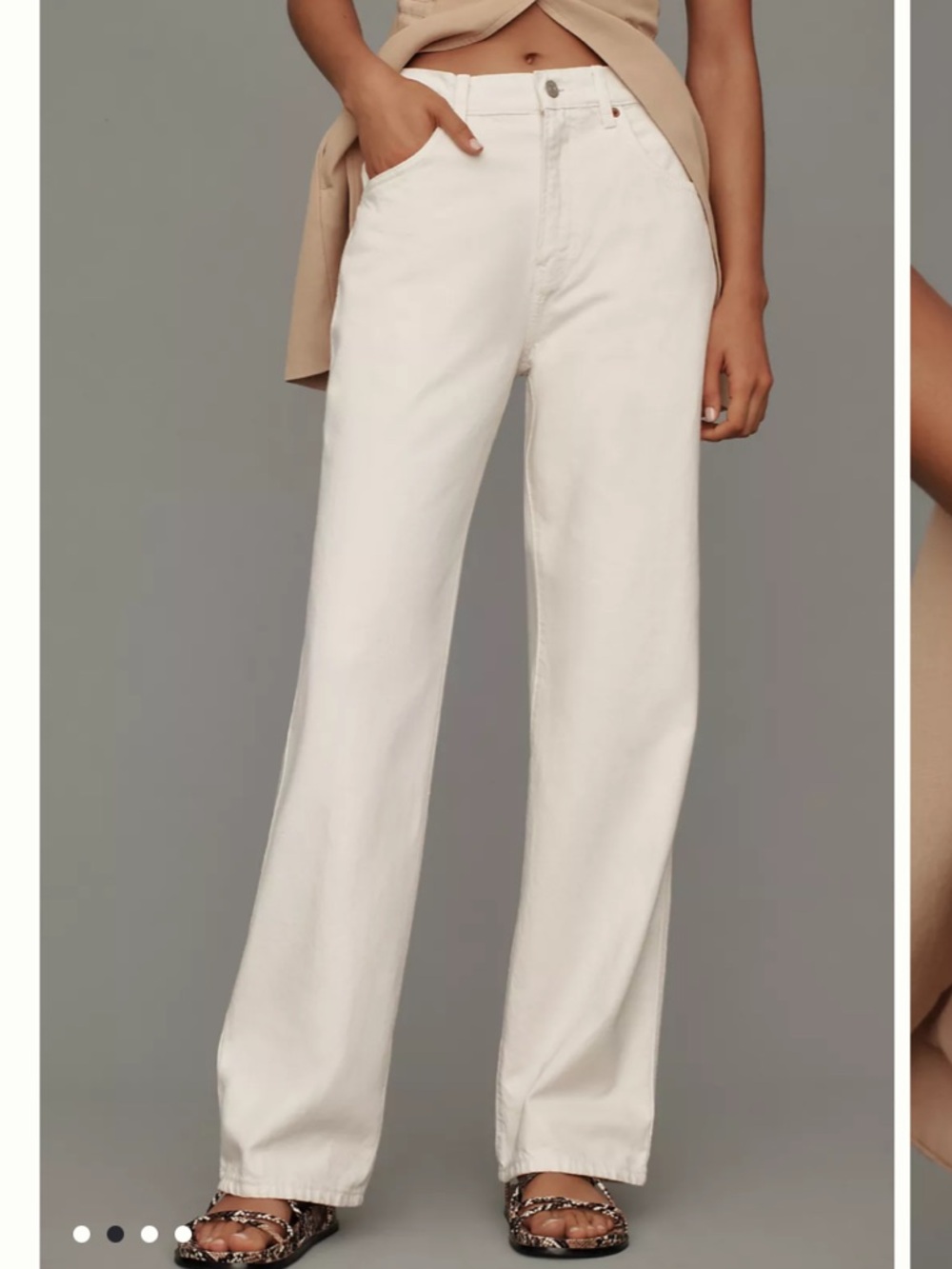 Reformation Val 90s Mid-Rise Straight Jeans 29 FIOR DI LATTE / Ecru